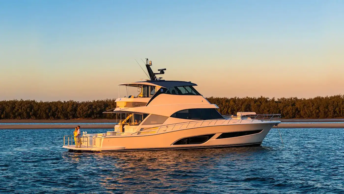 Luxury yacht on the open sea